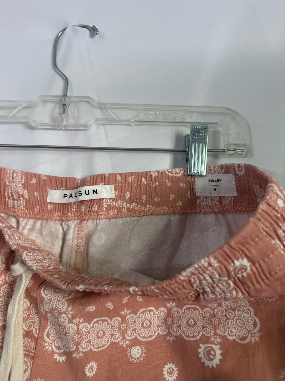 Pacsun Coral Patchwork Twill Volley Shorts - Picture 3 of 5
